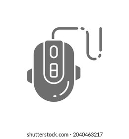 Computer gaming mouse grey icon. Isolated on white background