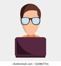 computer geek vector illustration symbol