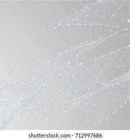 Computer generated abstract background. Gray abstract background with polygonal grid, connecting triangle net, technologies concept.