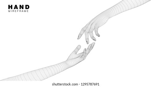 A computer generated rendering hand. - Vector