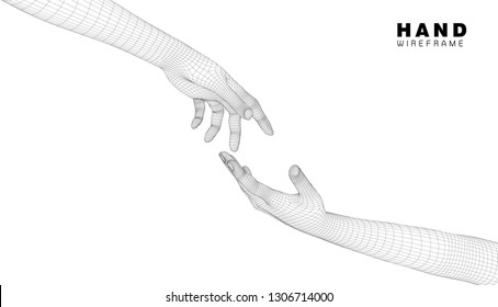 A computer generated rendering hand. - Vector