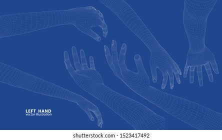 A computer generated rendering of hands.