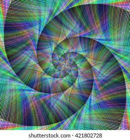 Computer generated spiral fractal design background vector