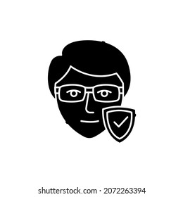 Computerbrille с Farbzeilensymbol. Piktogramm für Webseiten, mobile App, Promo. UI UX GUI Design Element. Bearbeitbarer Strich.