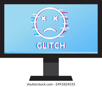 Computer Glitch Icon. Editabe clipart.