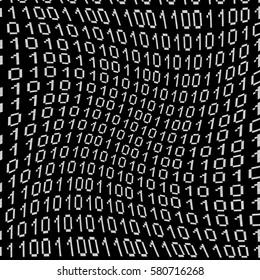 Computer Glitch Texture. Binary computer code. Vector pixel  pattern. Digital background. 