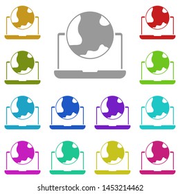 computer, global multi color icon. Simple glyph, flat illustration of Business global icons for UI and UX, website or mobile application