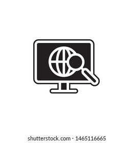 Computer, global, search, magnifier icon. Simple glyph, flat vector of project management icons for ui and ux, website or mobile application