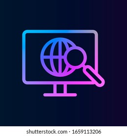 Computer, global, search, magnifier nolan icon. Simple thin line, outline vector of project management icons for ui and ux, website or mobile application