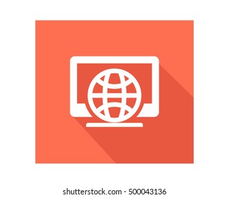 computer globe business company office corporate image vector icon logo