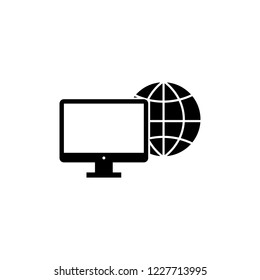 computer globe icon internet web