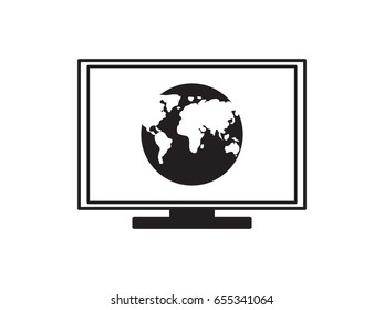 Computer, globe, icon, vector illustration of Eps10