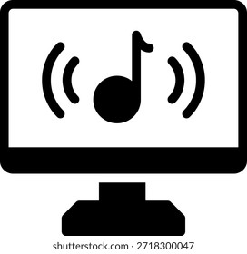 Vector de ilustración de icono de glifo de computadora