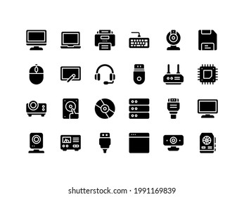 Computer and IT Glyph Icon Set