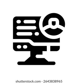 computer glyph icon. Strong and solid vector icon for websites, mobile interfaces, presentations, and visual branding. High quality and easy to edit.