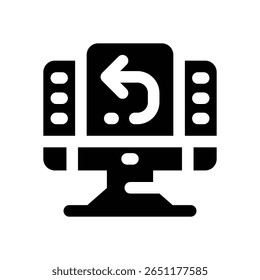 computer glyph icon. Strong and solid vector icon for websites, mobile interfaces, presentations, and visual branding. High quality and easy to edit.