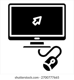 Ilustración vectorial de icono de glifo de computadora