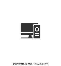 Computer Glyph line icon. Glyph style sign for mobile concept and web design. Glyph vector icon. Symbol, logo illustration. Vector graphic