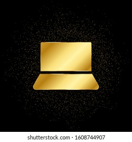 computer gold icon. Vector illustration of golden particle background. isolated vector sign symbol - Education icon black background