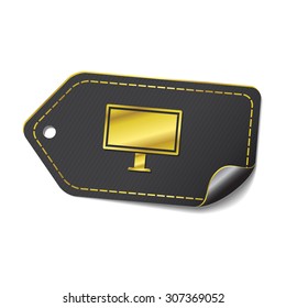 Computer golden Vector Icon Design