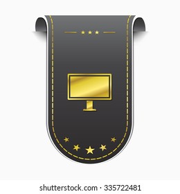 Computer golden Vector Icon Design