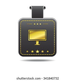 Computer golden Vector Icon Design