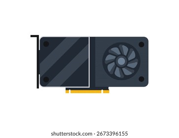 Computer GPU. Simple flat illustration.