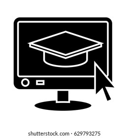 computer graduate cap icon