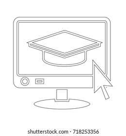 computer graduate cap icon