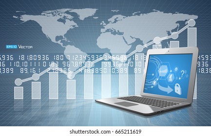 Computer with graph 2