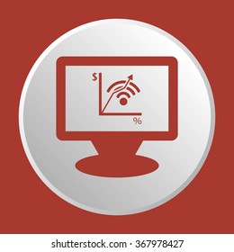 
computer graph  icon,  isolated. Flat  design.