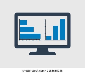 Computer Graph Icon on gray background