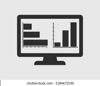Computer Graph Icon on gray background