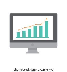 Computer and graph illustration, vector
