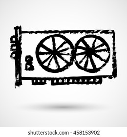 Computer graphic card grunge icon