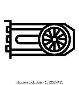 Computer graphic card icon. Outline computer graphic card vector icon for web design isolated on white background