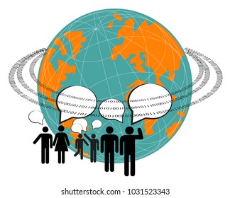 Computer graphic of social network, community