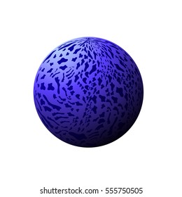 Computer graphic sphere 3d. Vector illustration of sphere with leopard pattern for your design. 