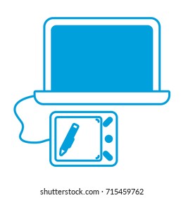 computer with graphic tablet icon