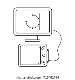 computer with graphic tablet icon