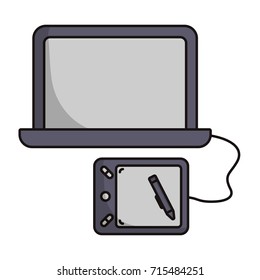 computer with graphic tablet icon