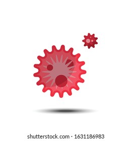 Computer graphic Virus flat icon, 64x64 pixel perfect icon, small circle shadow white background 