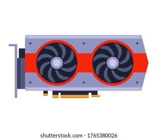 tarjeta de gráficos de computadora para buenos juegos. Ilustración vectorial plana aislada en fondo blanco.