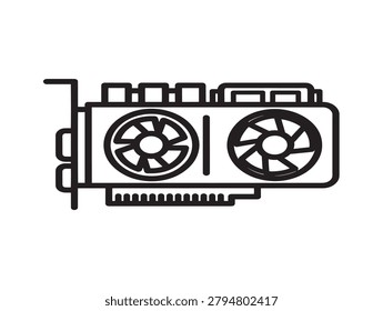 Computer Graphics Card Icon Illustration