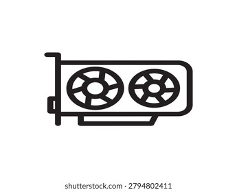 Computer Graphics Card Icon Vector Illustration