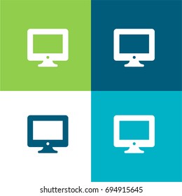Computer green and blue material color minimal icon or logo design