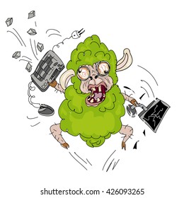 Computer green hater troll icon