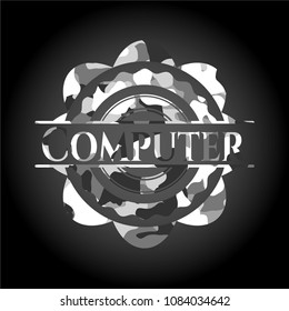  Computer grey camouflaged emblem