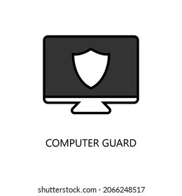 Computer Guard icon. Trendy flat vector Computer Guard icon on white background, vector illustration can be use for web and mobile
