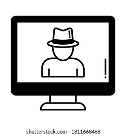 
Icono vector estilo glifo de hacker de computadora que puede modificar o editar fácilmente
